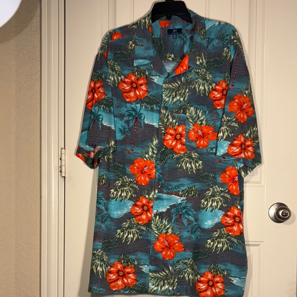 George Men's Casual Button Down Shirt - Tropical Floral LIKE NEW 2XL (50-52)
